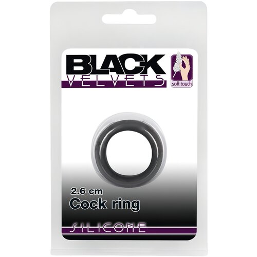 Black Velvets Black Velvet - prsten za penis debelih stijenki (2,6 cm) - crn Slike