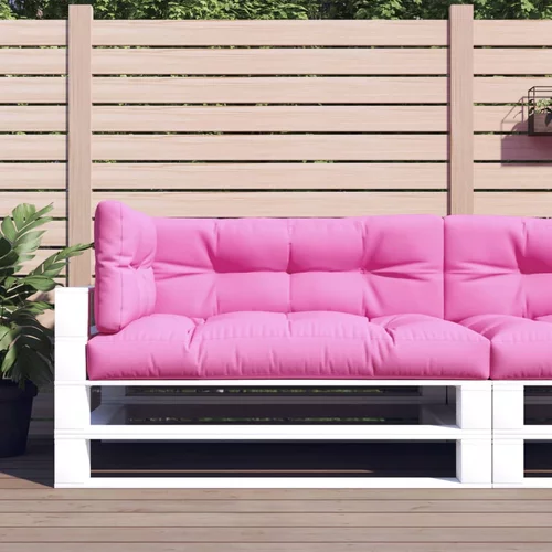 vidaXL Blazine za kavč iz palet 3 kosi roza blago
