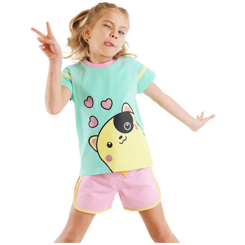 Denokids Heart Girl's Summer T-shirt Shorts Set