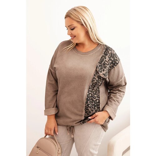 Kesi Włoski Women&amp;#039;s Plus Size washed hoodie with a print graphite Slike