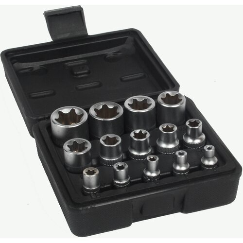 Bass_Polska Garnitura nasadnih ključev Torx 1/2", 3/8", 1/4" E4-E24 14 kos., (22113624) Cene