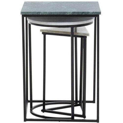 Premier Housewares Pomoćni stolići u setu 3 kom s mramornom pločom 40x40 cm Mandoli &ndash; Cijene