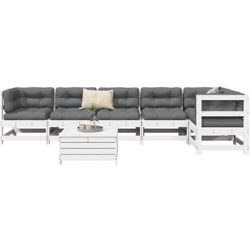 vidaXL 7-dijelni set vrtnih sofa bijeli od masivne borovine Cene