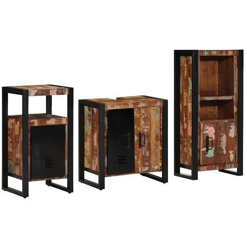  Set namje&amp;scaron;taja za kupaonicu 3 pcs Čvrsto drvo iz reciklaže Slike