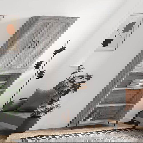 vidaXL Visoka komoda siva sonoma 69,5x34x180 cm inženirski les Cene
