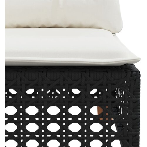  5-dijelna vrtna garnitura od poliratana s jastucima crna 63.5 x 63.5 x 62 cm Slike