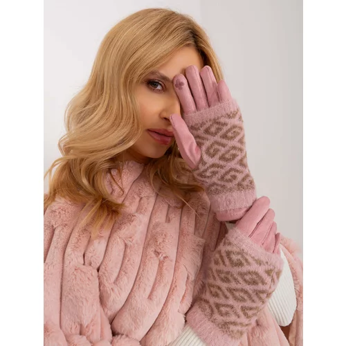 Fashion Hunters Light Pink Winter Touch Gloves