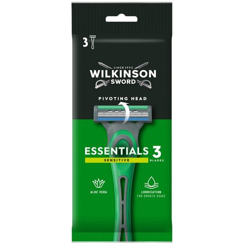 Wilkinson Britvica EXTRA 3 ESSENTIALS SENSITIVE BRIJAČI U VREĆICI 3/1 Slike