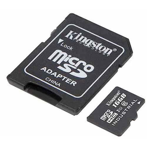 Kingston Spominska kartica Industrial Micro SDHC Class 10 UHS-I U3, 16 GB + adapter