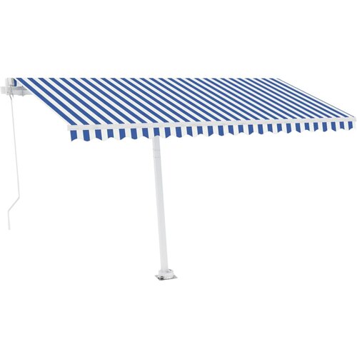 Maison Chic Ročno zložljiva tenda - Senčniki z LED lučmi 400x300 cm modra in bela, (22041266) Slike