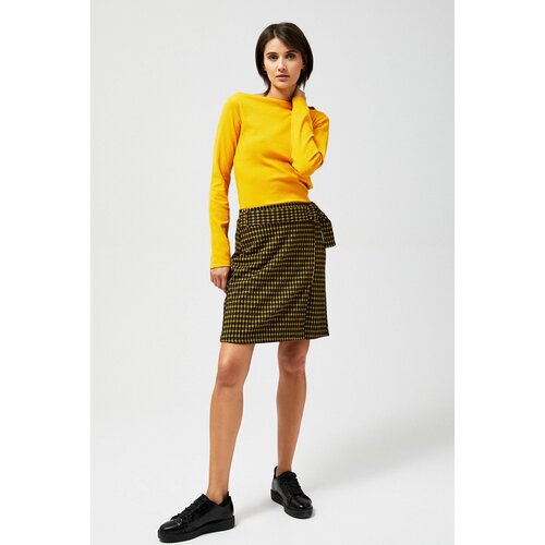 Marisse Checked Skirt With Belt Z-Sc-3011 Mustard Cene