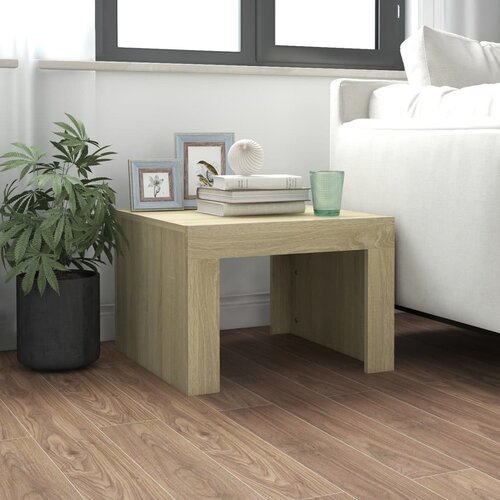 VidaXL Klubska mizica sonoma hrast 50x50x35 cm iverna plo&amp;scaron;ča Slike