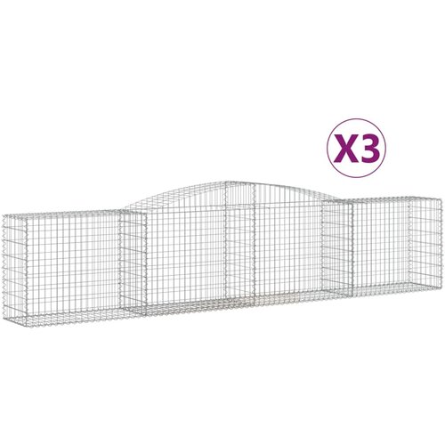 vidaXL Obokane gabion košare 3 kosi 400x50x80/100 cm pocinkano železo, (20757849) Cene