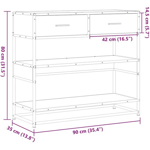  Konzolni stol boja hrasta sonome 90x35x80 cm konstruirano drvo Slike