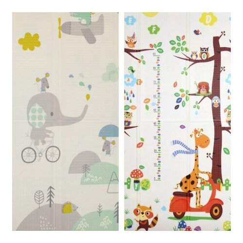 Playtime Sklopiva dvostrana podloga &amp;quot;Žirafa na motoru&amp;quot; 120x180x1 cm ( 21843 ) Slike
