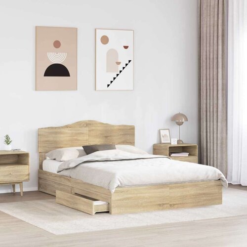  Krevet s od storage Sonoma hrast 140 x 190 cm Konstruirano drvo Slike