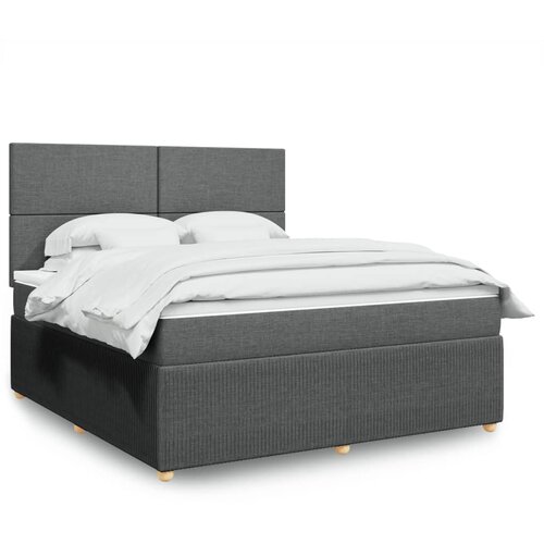 vidaXL Box spring postelja z vzmetnico temno siva 180x200 cm blago Cene