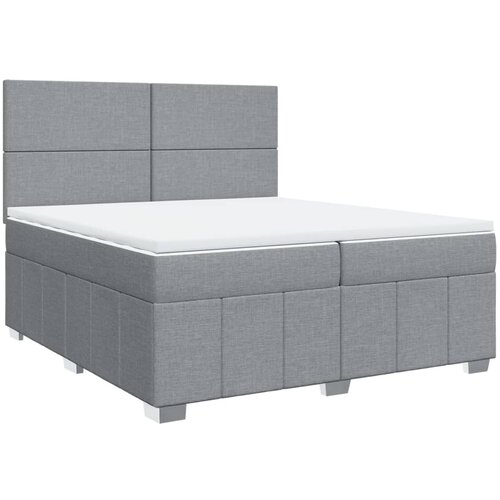 Maison Chic Box spring postelja - Vzmetna postelja z vzmetnico svetlo siva 200x200 cm blago SL24111, (21891291) Cene