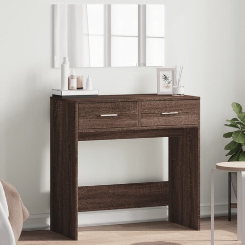 VidaXL Toaletna mizica z ogledalom rjavi hrast 80x39x80 cm Slike
