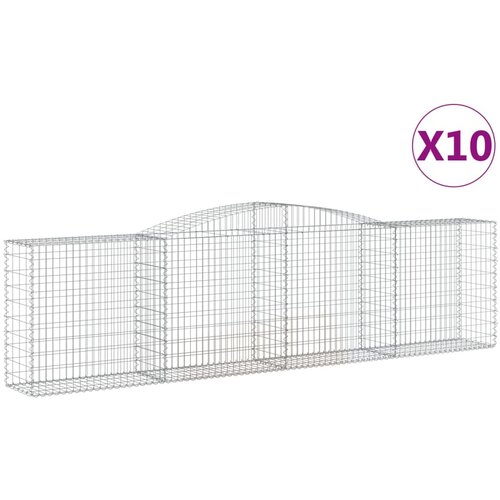 Lučne gabionske ko&amp;scaron;are 10kom 400x50x100/120cm pocinčano željezo Slike