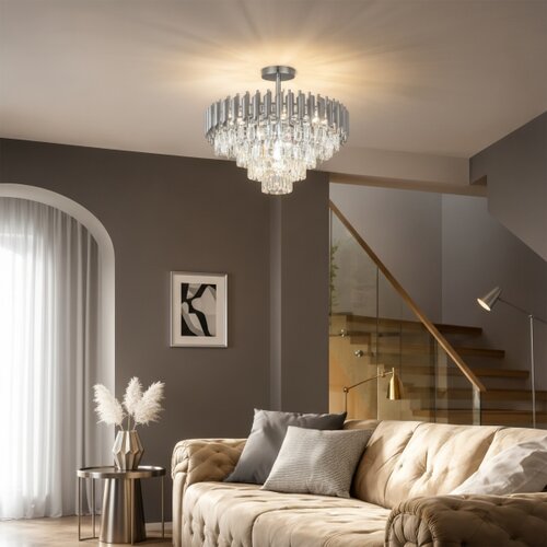 Brilagi plafonski luster eclipse 7xE14/10W/230V, prečnik 48 cm, srebrni Slike