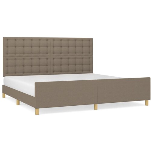 VidaXL Okvir za krevet s uzglavljem smeđesivi 200 x 200 cm od tkanine Slike