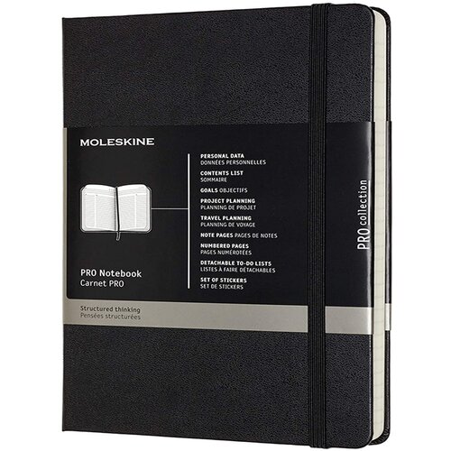 Moleskine Beležnica PRO LG trde platnice, črna Cene