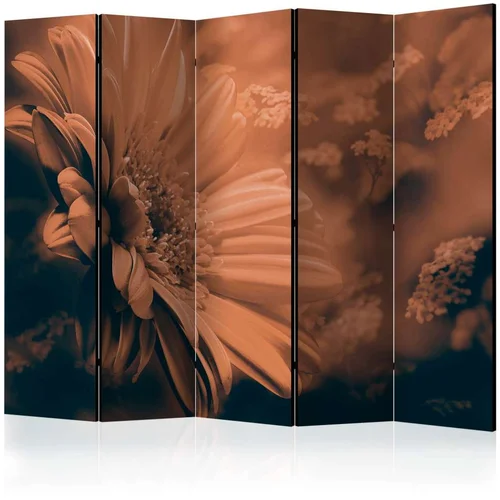  Paravan u 5 dijelova - Gerbera in bronze II [Room Dividers] 225x172