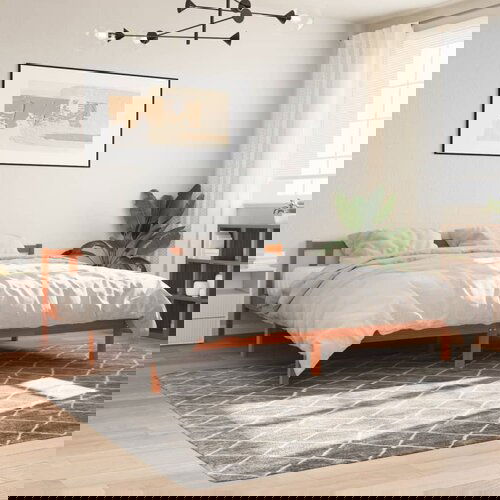 Furnova Posteljni okvir brez vzmetnice vo&amp;scaron;č. rjav 200x200 cm borovina, (21939470) Slike