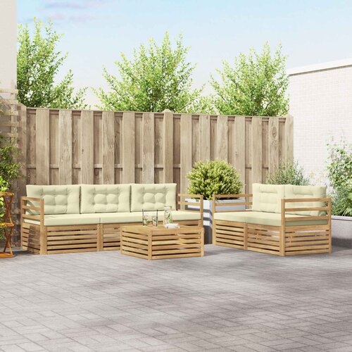  Set vanjskih sofa 6 kom. Bijela i krem Slike