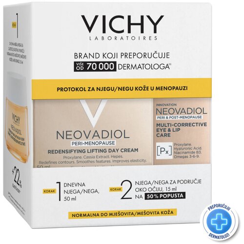 Vichy Neovadiol Perimeno Krema za normalnu i mešovitu kožu, 50 ml + Nega za područje oko očiju, 15 ml PROMO Cene