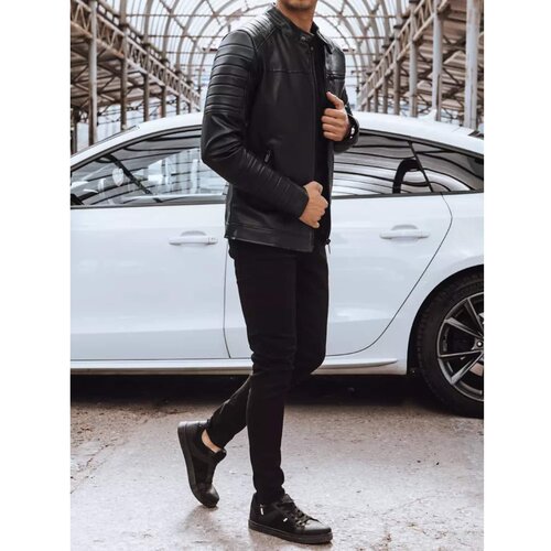 DStreet Black men's leather jacket TX4229 Cene