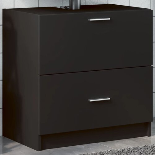 Ormarić za umivaonik crni 59 x 37 x 59 cm od konstruiranog drva Cene