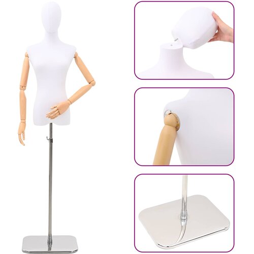  Podesivi maneken 165-213 cm s postoljem Žena PP Bijela Slike