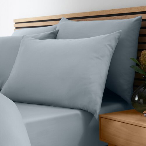 Catherine Lansfield Plava/siva plahta s gumom od mikrovlakana 185x200 cm So Soft Easy Iron &amp;ndash; Slike
