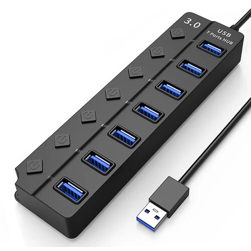 INF Zvezdi&scaron;če USB 3.0 5 Gbps s 7 vrati s posameznimi gumbi za vklop/izklop, (21275338) Cene