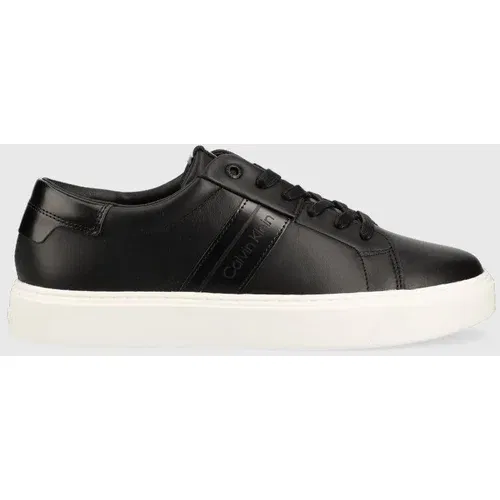 Calvin Klein Kožne tenisice LOW TOP LACE UP LTH boja: crna, HM0HM01055