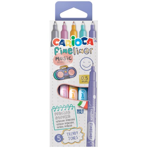 Carioca Fineliner Music Selection, komplet 5 kosov, 0,5 mm - Cene