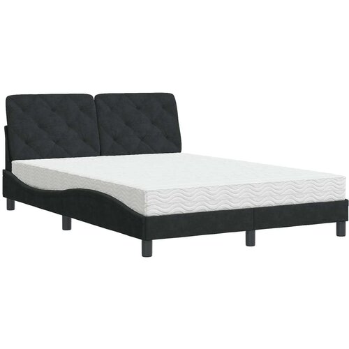vidaXL Krevet s madracem crni 140x200 cm baršunasti Cene
