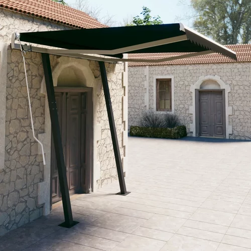 vidaXL Ročno zložljiva tenda s stebrički 3x2,5 m antracitna