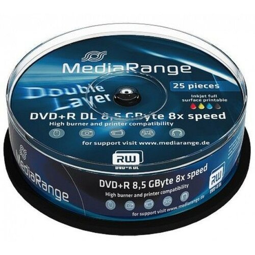 Mediarange DOUBLE LAYER PRINTABLE 8.5GB DVD+R DL 8X MR474 disk Slike