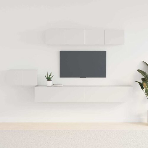  5-dijelni set TV ormarića bijeli od konstruiranog drva Cijene