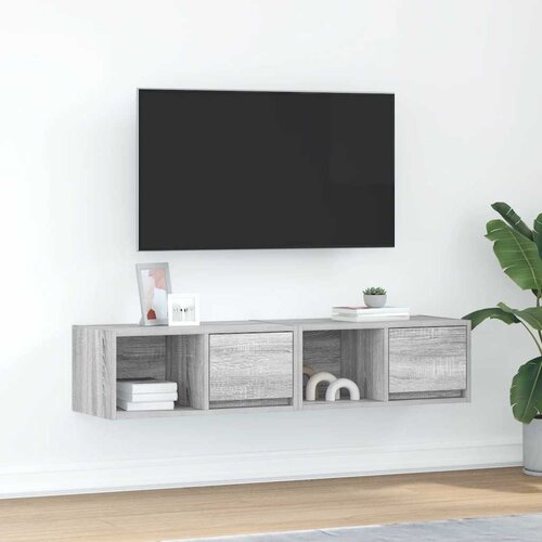 VidaXL TV omarica 2 kosa siva sonoma 60x31x25,5 cm inženirski les Slike