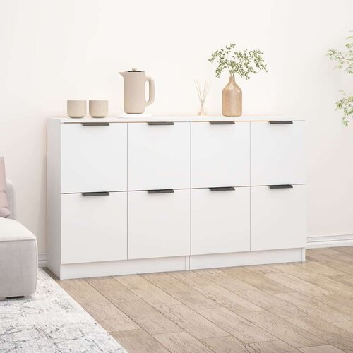  Komoda 2 kosa bela 60x30x70 cm konstruiran les, (20654356) Slike