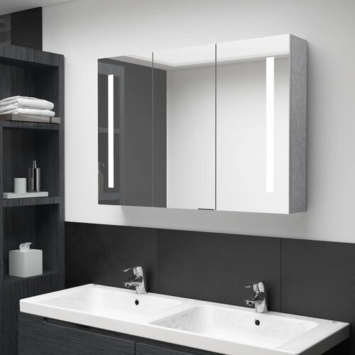 Furnova LED kopalniška omarica z ogledalom betonsko siva 89x14x62 cm, (21947202) Cene