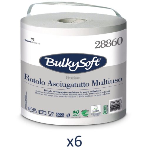 BulkySoft Premium papirni ubrus, Dvoslojni, 500 listova, 6 rolni Slike