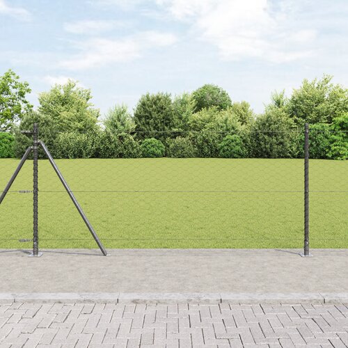 vidaXL šesterokotna ograja siva 0.8x50 m jeklo Cene