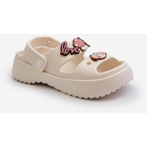 Kesi Lightweight children's foam slippers with embellishments, white Ifrana Cene