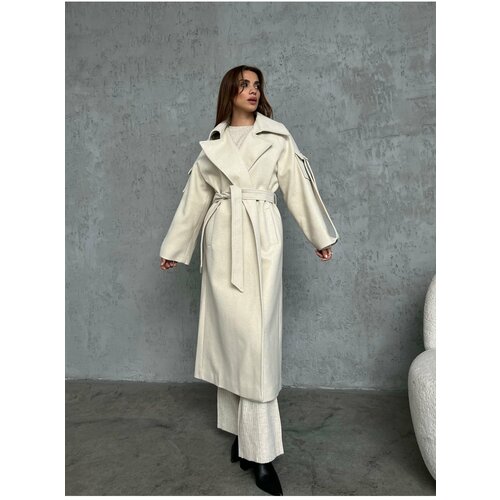 Laluvia Beige Sleeves Premium Coat with Pocket Detail Slike