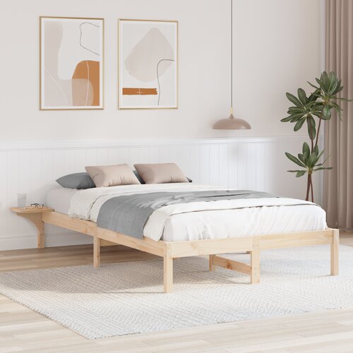 VidaXL Posteljni okvir z nočnimi omaricami Rjava 140 x 190 cm Rjava Slike